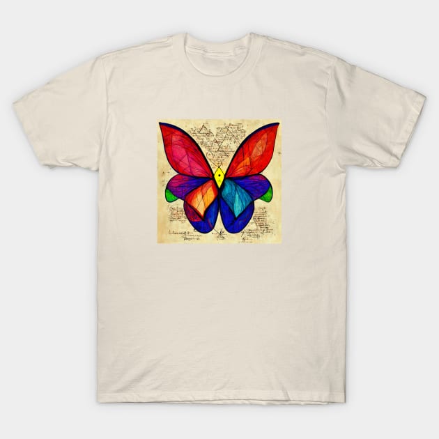 da Vinci Butterfly T-Shirt by LordNeckbeard